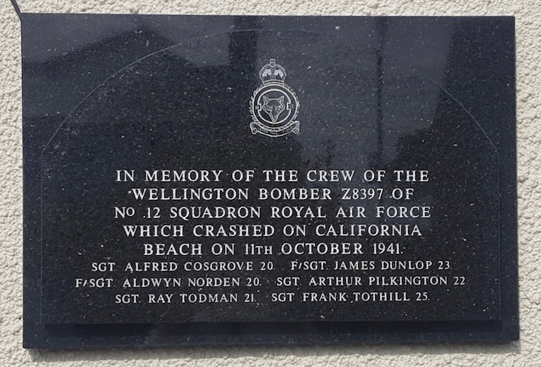 12 squadron wellington ii z8397 memorial plaque