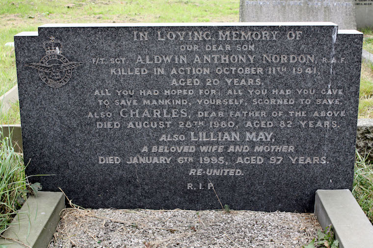 flsgt aldwyn anthony nordon 653750 raf grave