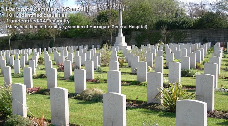 Harrogate (Stonefall) Cemetery where all seven crew are buried