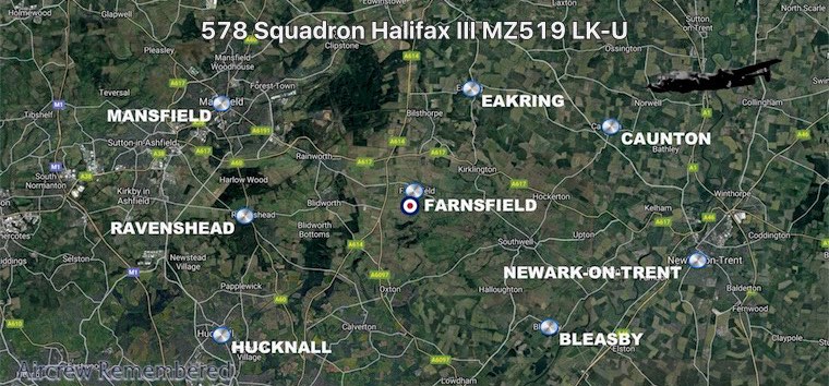 Halifax III MZ519 LK-U of 578 Squadron