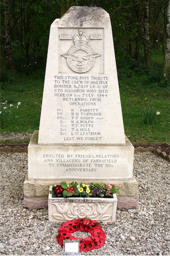 The Farnsfield memorial to the crew of MZ519