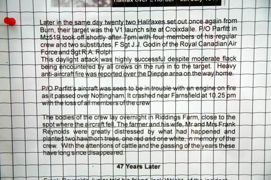 Memorial plaque with crew names