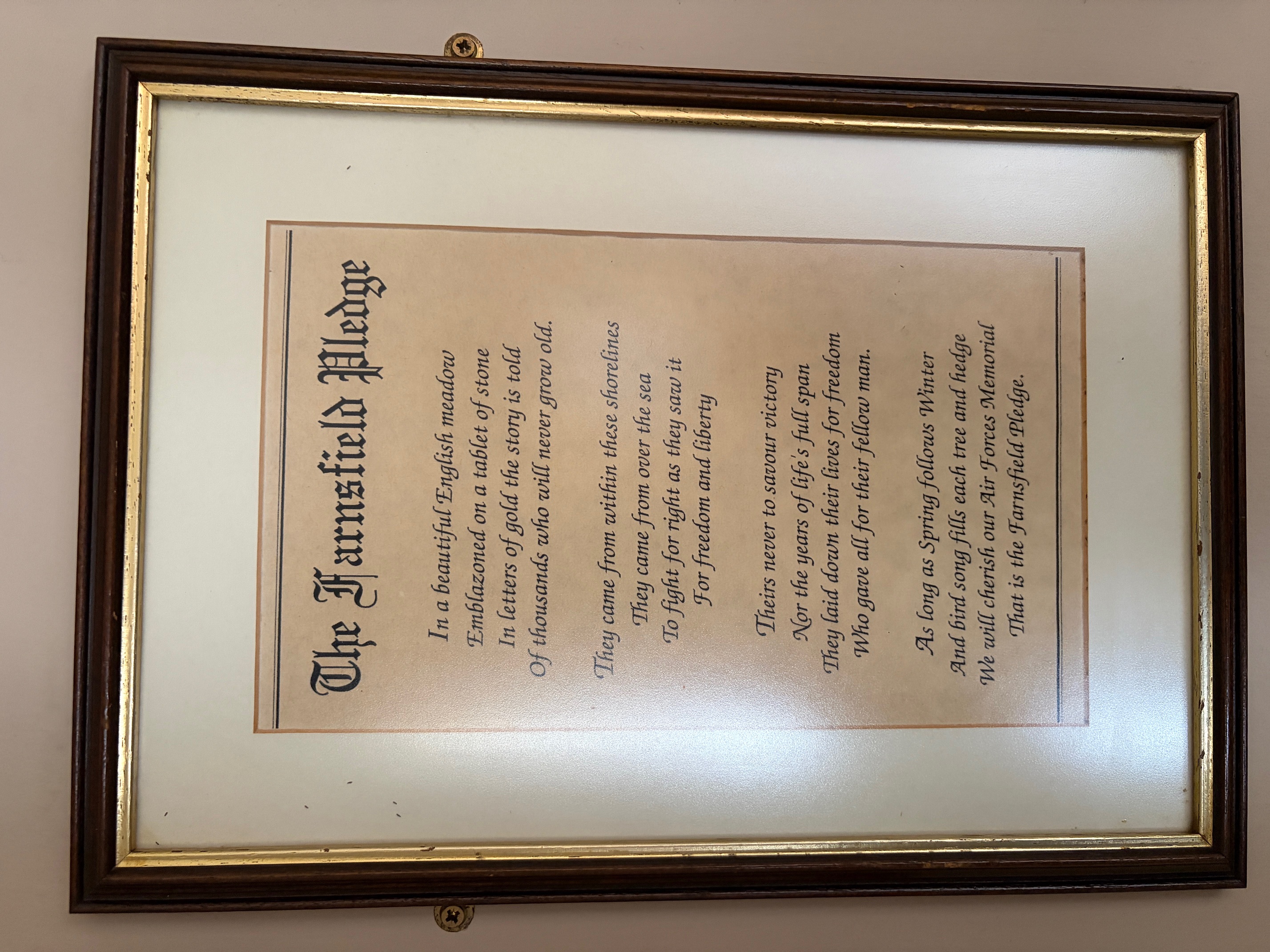 Memorial plaque detail