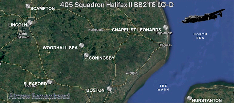 405 squadron halifax ii bb216 lq d