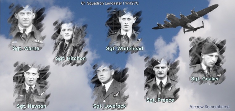 61 squadron lancaster i w4270 crew w800 1